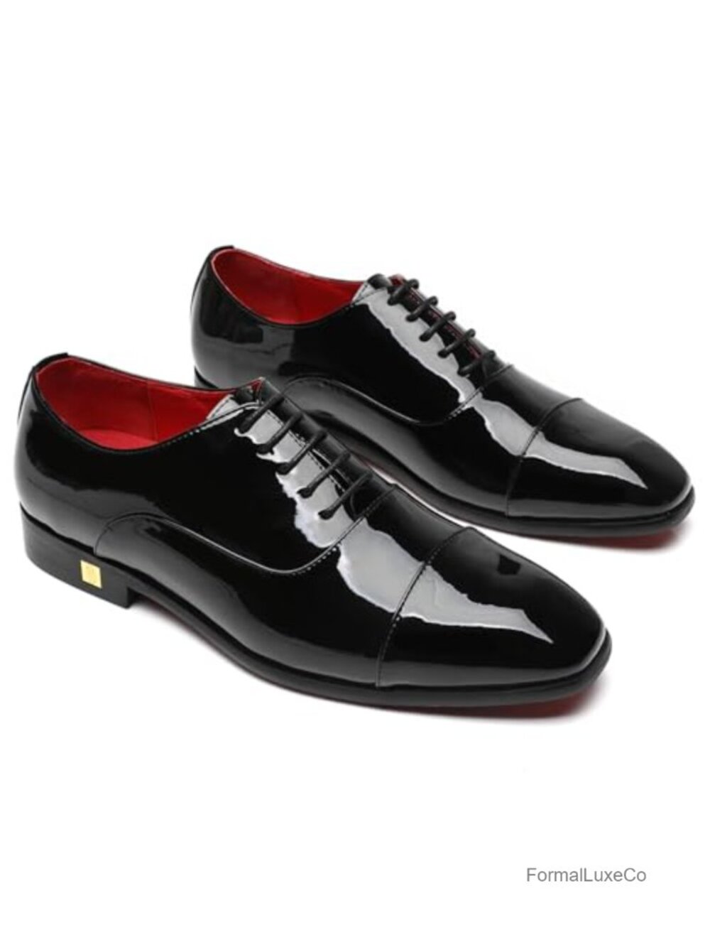 Men's Patent Leather Oxfords Blake Stitch Handmade Dress Wedding Shoes